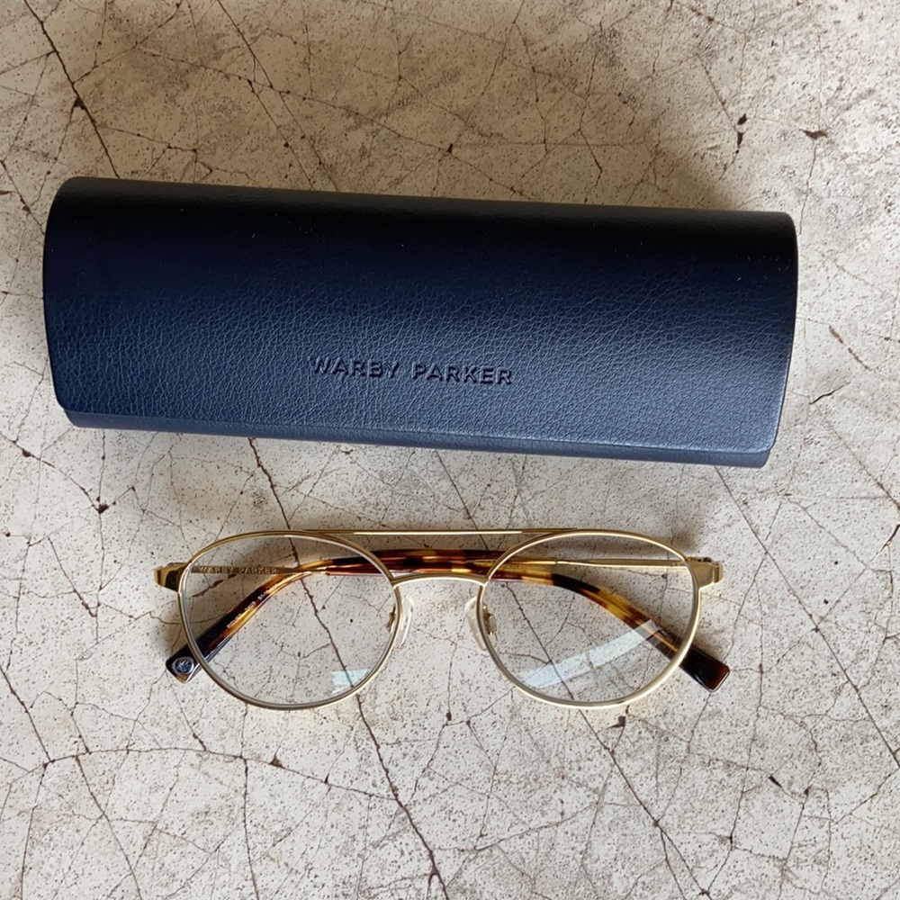 Warby Parker Fisher gold aviators